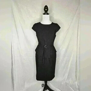 White House Black market size 4P belted short sleeve black dress